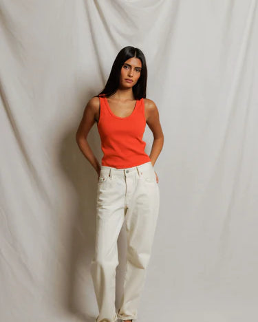 Perfect White Tee Blondie Tank in Clementine