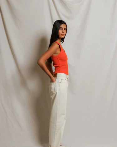 Perfect White Tee Blondie Tank in Clementine