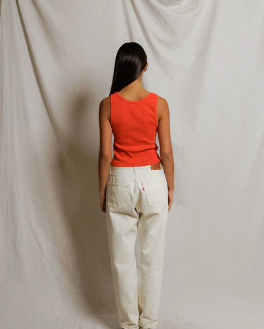 Perfect White Tee Blondie Tank in Clementine