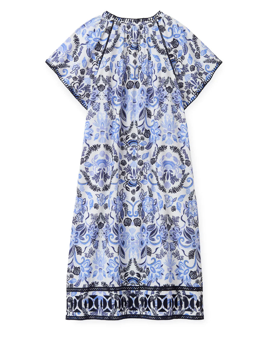 Cartolina Harper Dress in Mariners Bloom Print Blue Mist