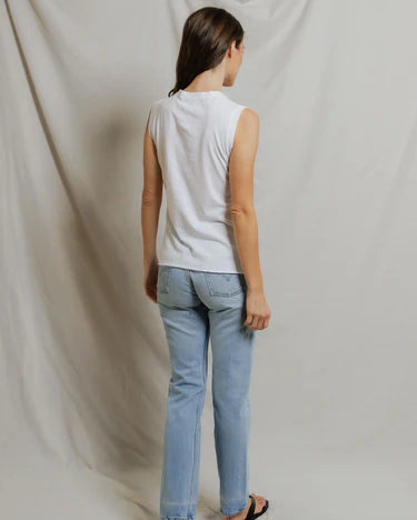 Perfect White Tee Faye Crispy Cotton Sleeveless Crew Neck