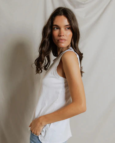 Perfect White Tee Faye Crispy Cotton Sleeveless Crew Neck