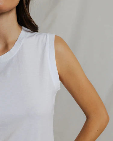 Perfect White Tee Faye Crispy Cotton Sleeveless Crew Neck