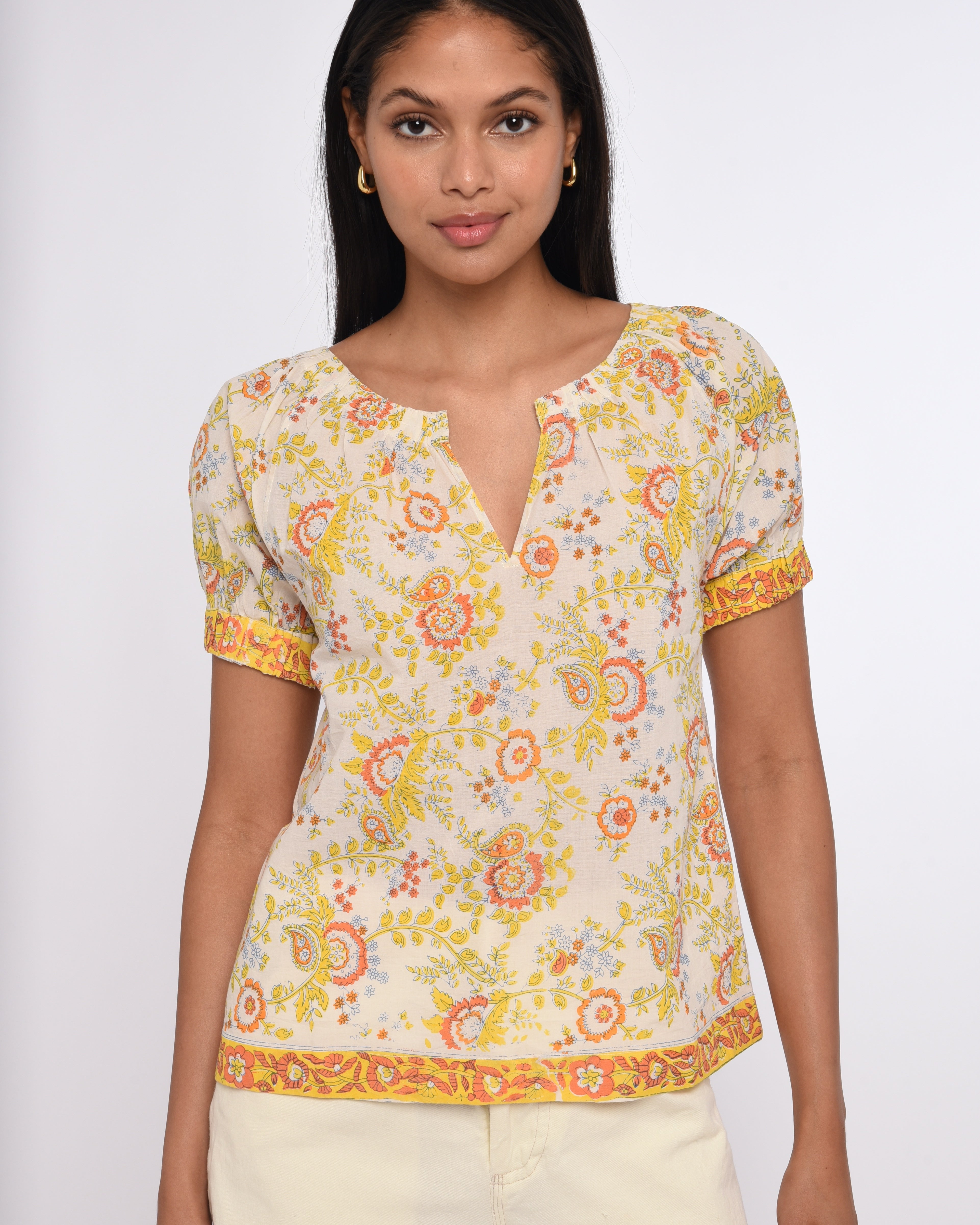Love the Label Dawson Top in Suri Block Print