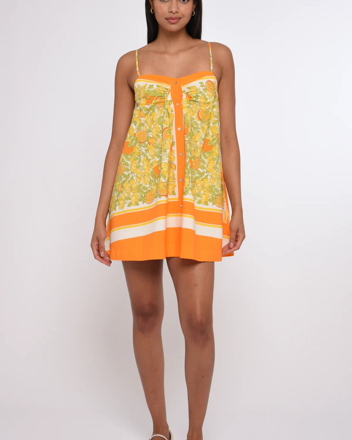 Love The Label Nova Mini Dress in Orange Blossom Print