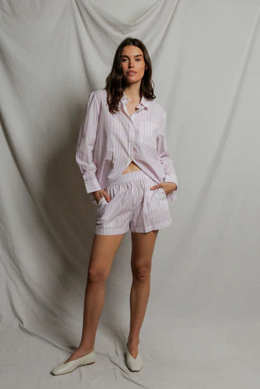 Perfect White Tee Julie Short in Ultraviolet/White Stripe