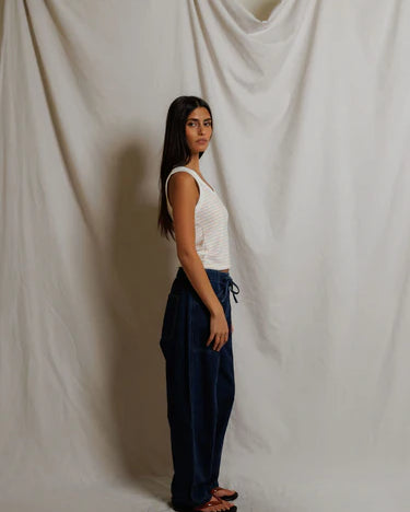 Perfect White Tee Kendra in Clementine Stripe