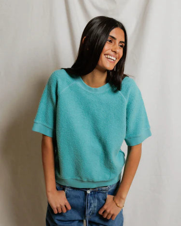 Perfect White Tee Kennedy Short Sleeve Crew in Teal Blue
