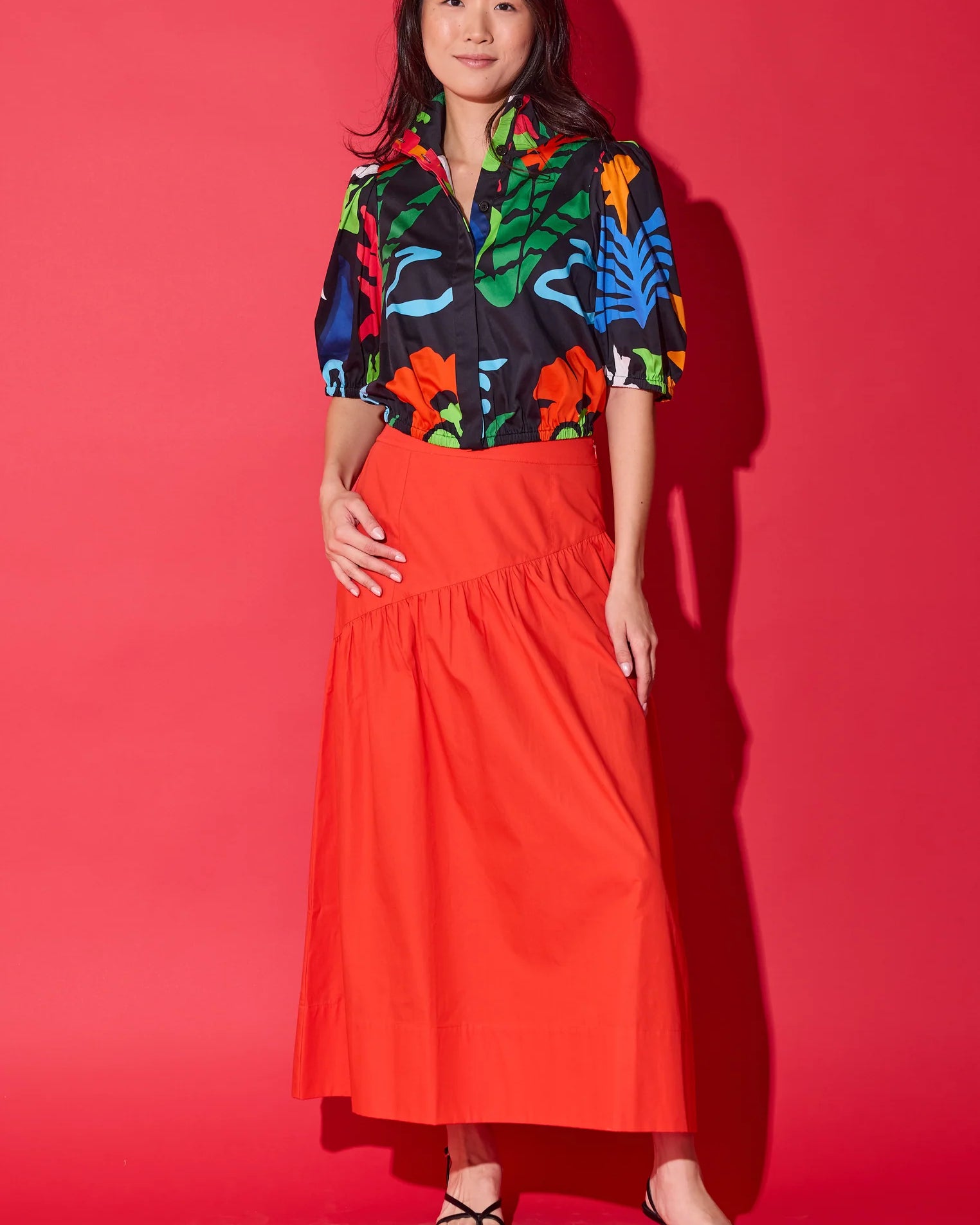 Alden Adair Amber Top in Black Majorelle