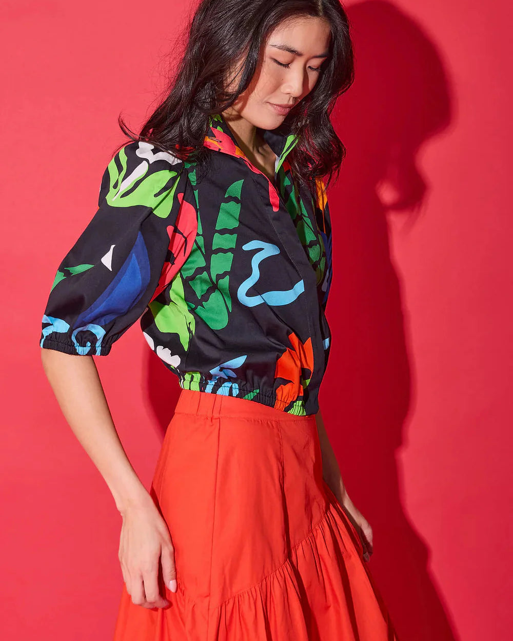 Alden Adair Amber Top in Black Majorelle