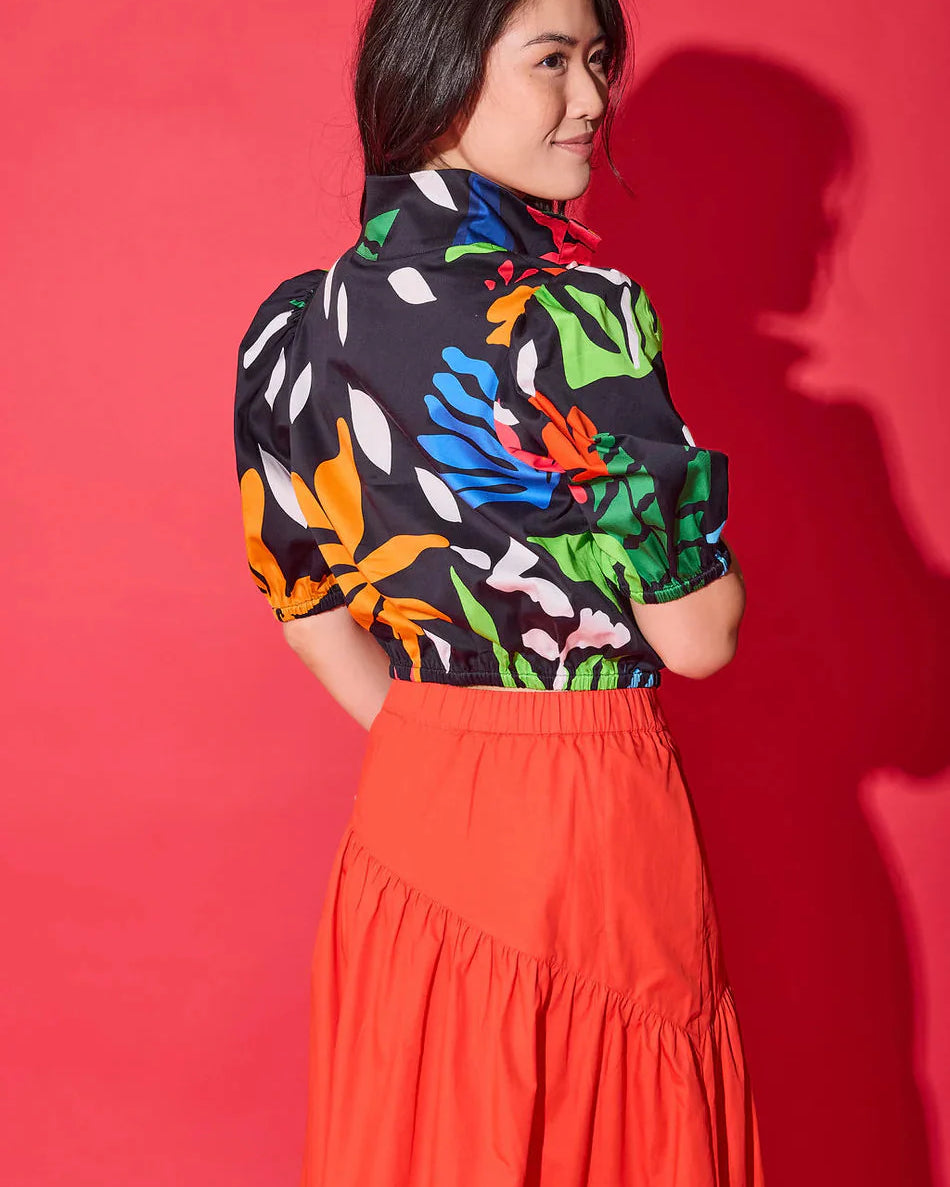 Alden Adair Amber Top in Black Majorelle