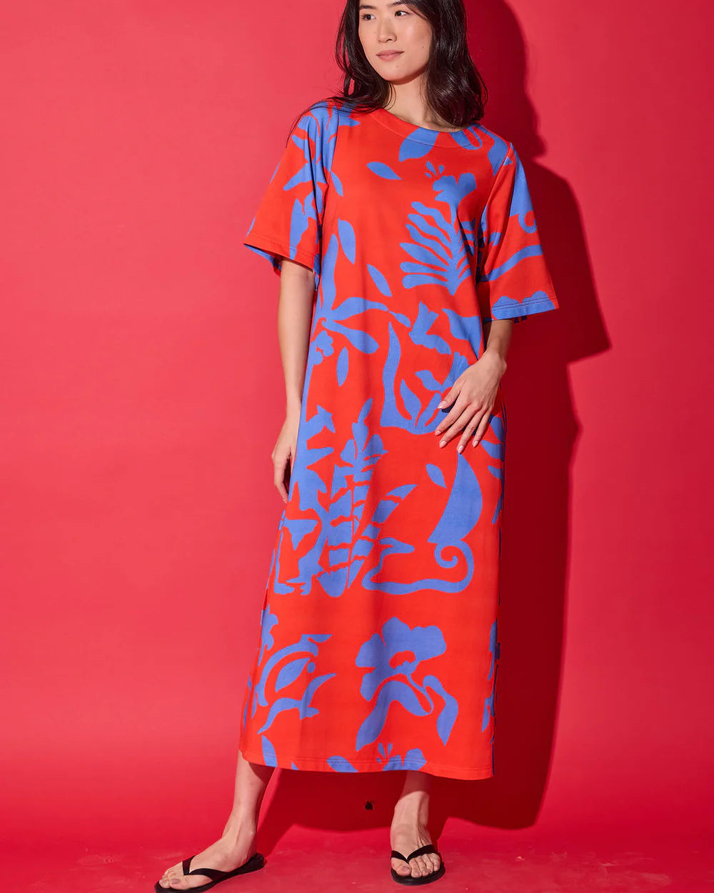 Alden Adair Tilly Dress in Rouge Majorelle