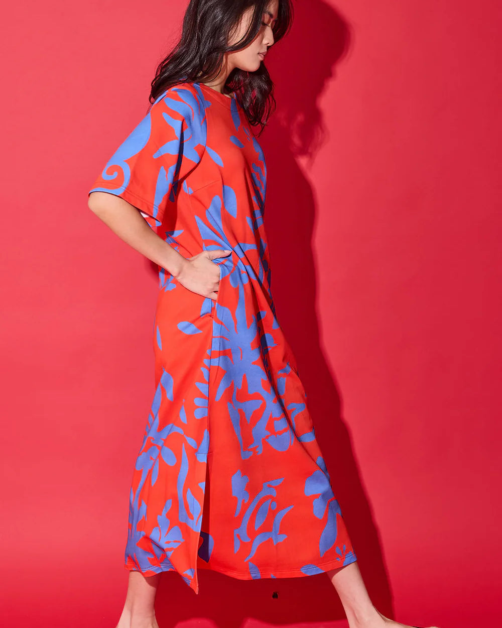 Alden Adair Tilly Dress in Rouge Majorelle