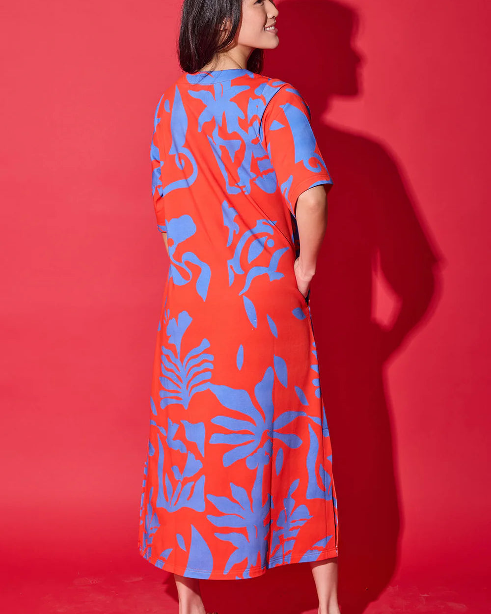 Alden Adair Tilly Dress in Rouge Majorelle