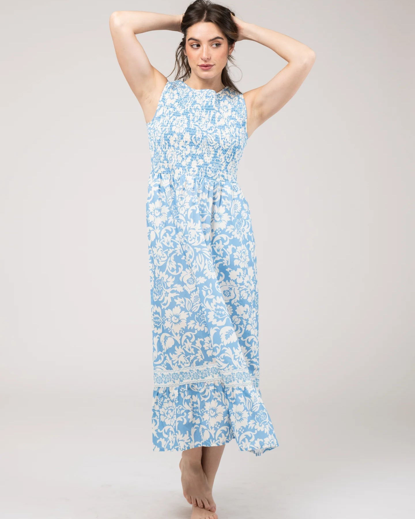 Beau & Ro Margot Dess in Flore Blue