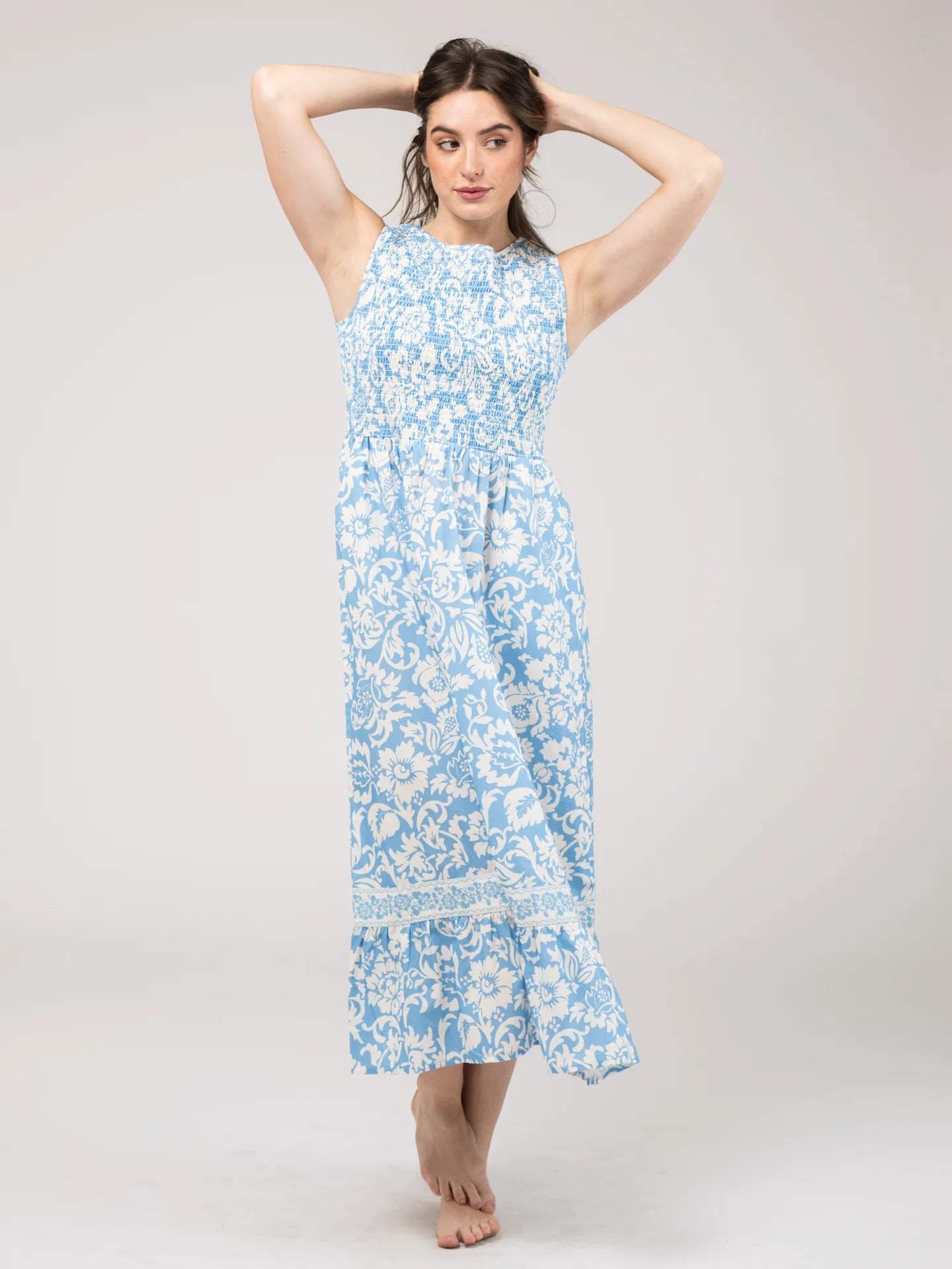 Beau & Ro Margot Dess in Flore Blue