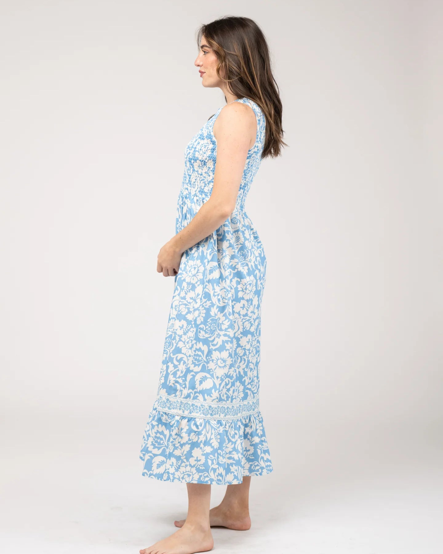 Beau & Ro Margot Dess in Flore Blue