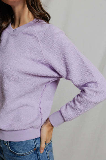 Ziggy Reverse Fleece Shrunken Crew Sweatshirt Ultraviolet