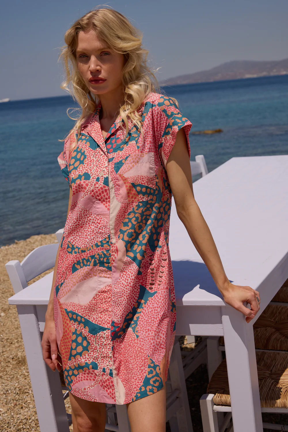 Oliphant Shirt Dress Mini in Nautilus Navy