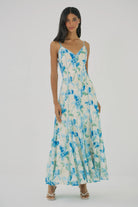 Hutch Tamsin Dress in Ivory/Sky Watercolor