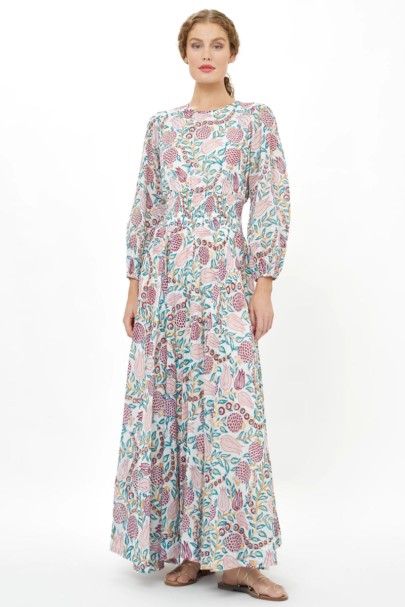Smocked Waist Crew Neck Maxi Dress – Rhodes Boutique