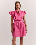 Hinson Wu Cap Sleeve Daisy Dress in Guava