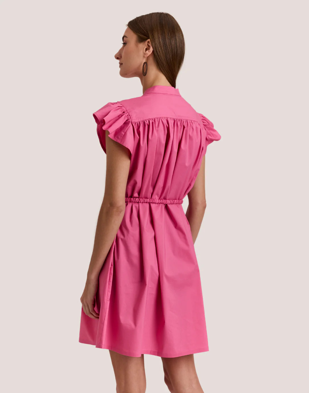 Hinson Wu Cap Sleeve Daisy Dress in Guava