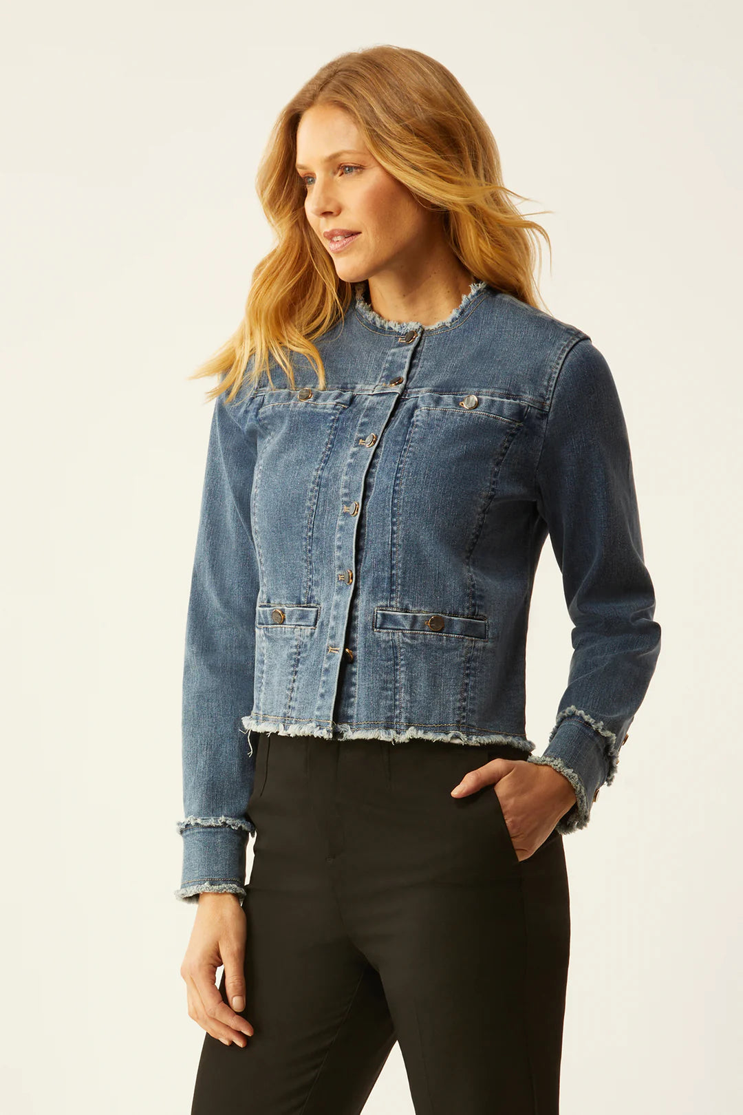 Collarless 2024 jacket sale