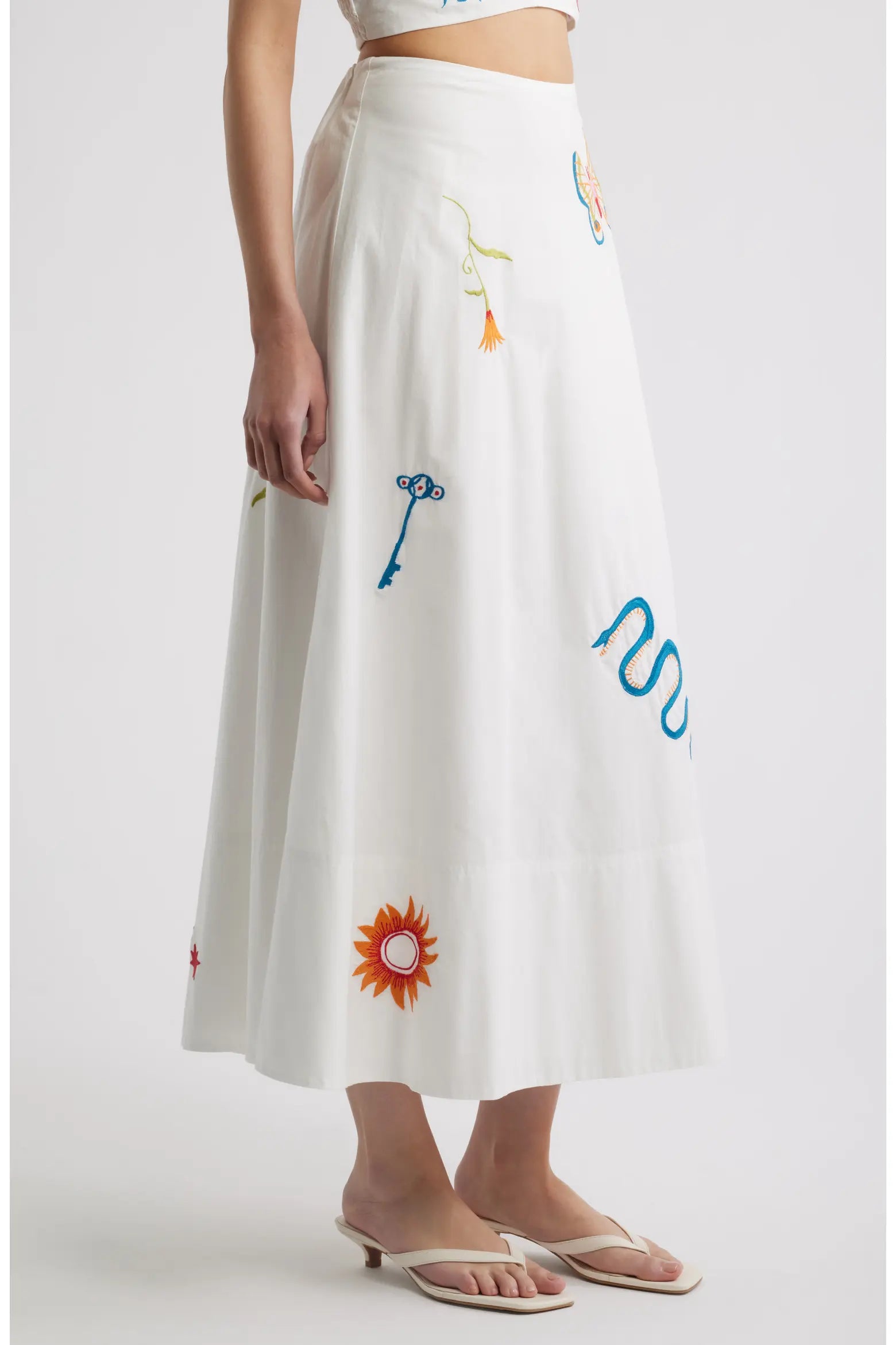 Cleobella Eden Ankle Skirt in Montecito Embroidery Motif