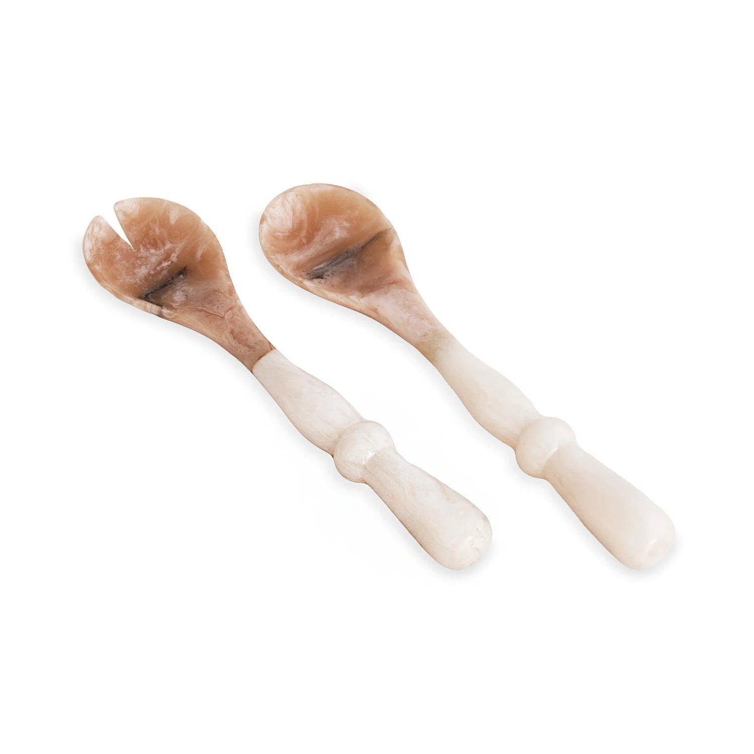 Resin Alabaster Salad Servers Set