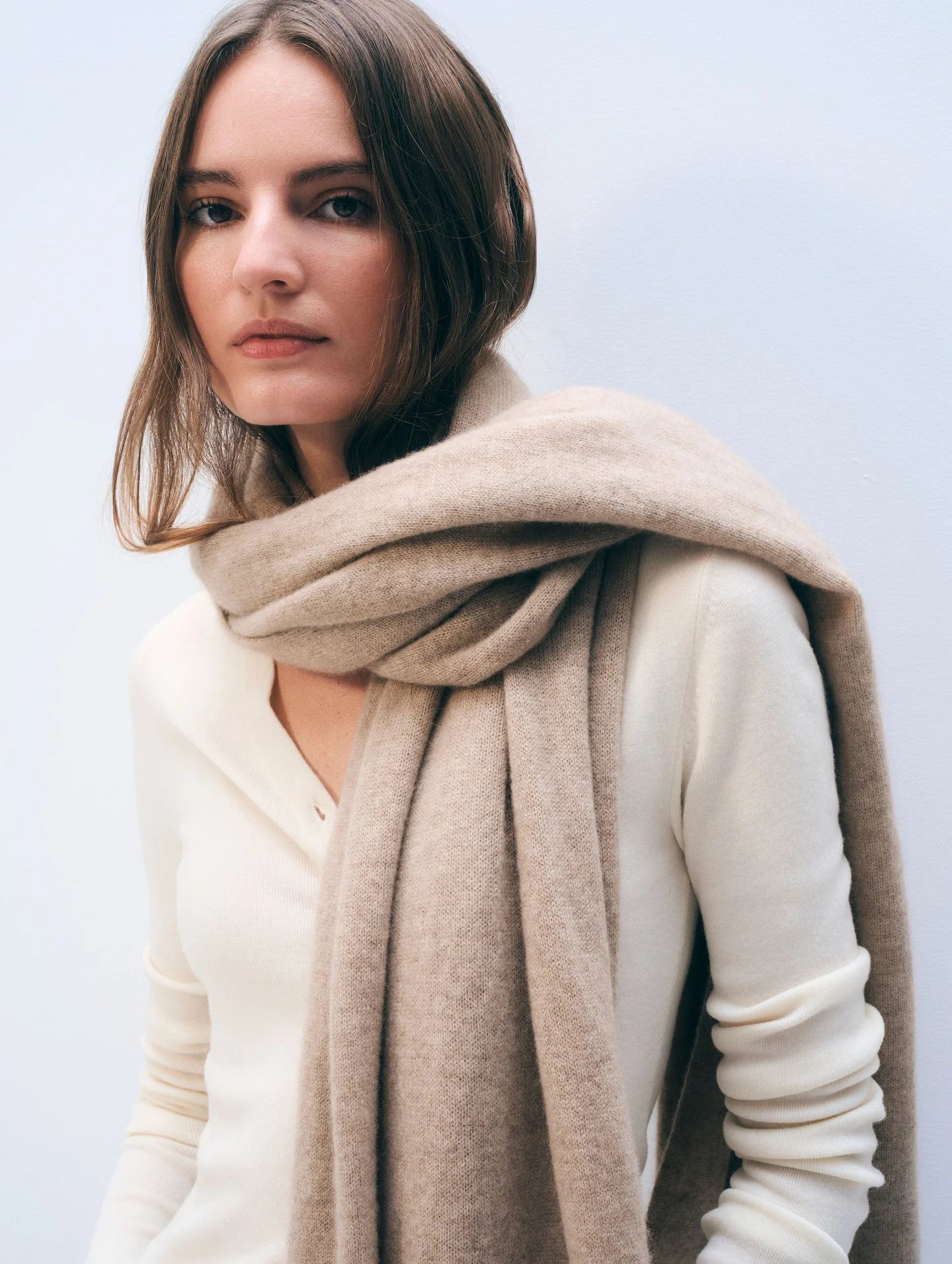 White + Warren Cashmere Travel Wrap Taupe Heather / OS White + Warren Cashmere Travel Wrap Taupe Heather / OS