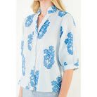 THML Flower Patterned Blouse in Light Blue