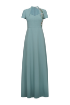 Kay Unger Fatima Gown in Cyan Blue