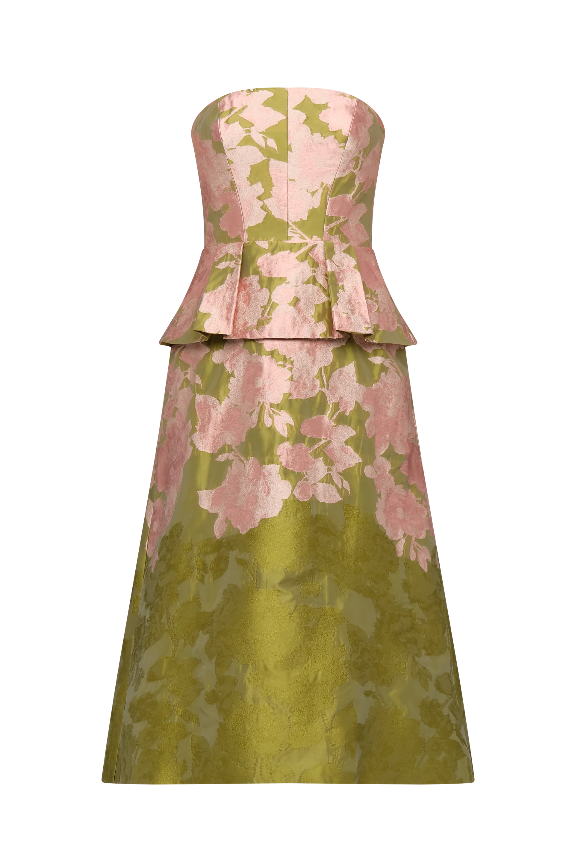 Kay Unger Imogen Tea Length Dress in Lime Multi