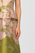 Kay Unger Imogen Tea Length Dress in Lime Multi