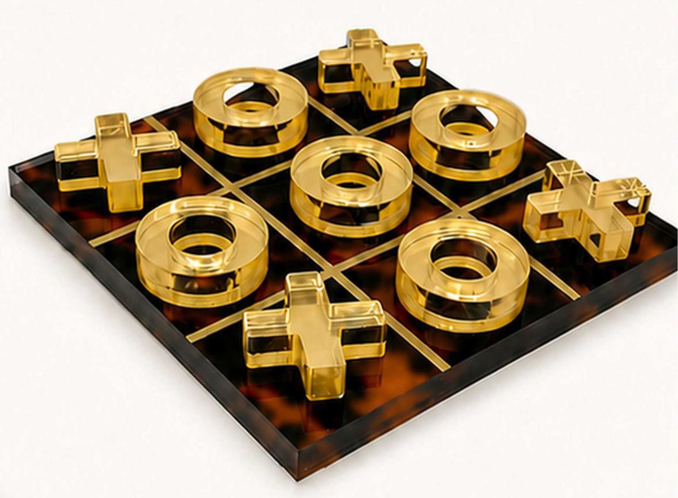 Tizo Designs Lucite Tortoise Shell Tic Tac Toe