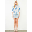 THML Flower Patterned Blouse in Light Blue