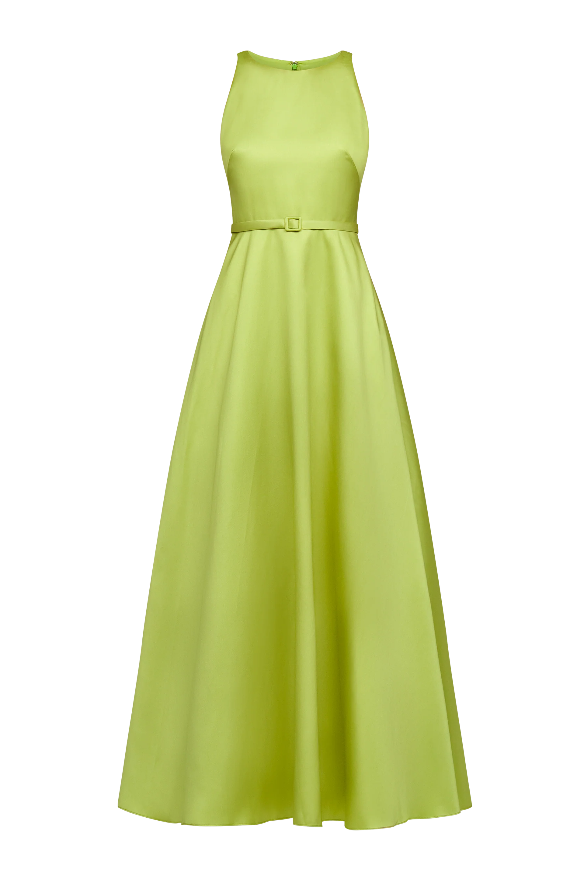 Theia Minta Mikado Halter Gown in Herbal Drift