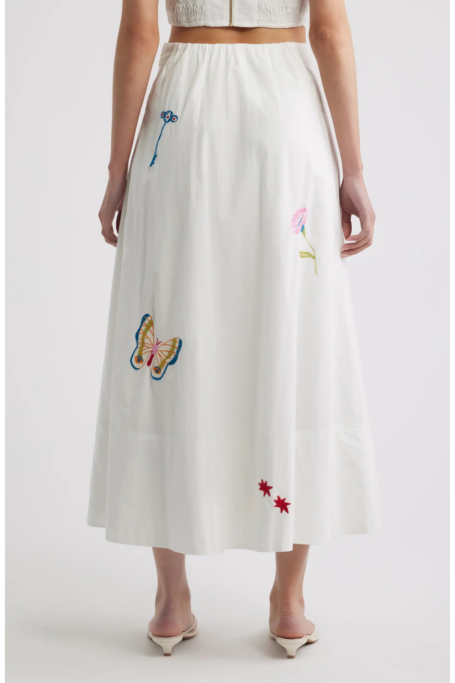 Cleobella Eden Ankle Skirt in Montecito Embroidery Motif