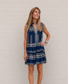 Aether Tiered Embroidered Mini Dress