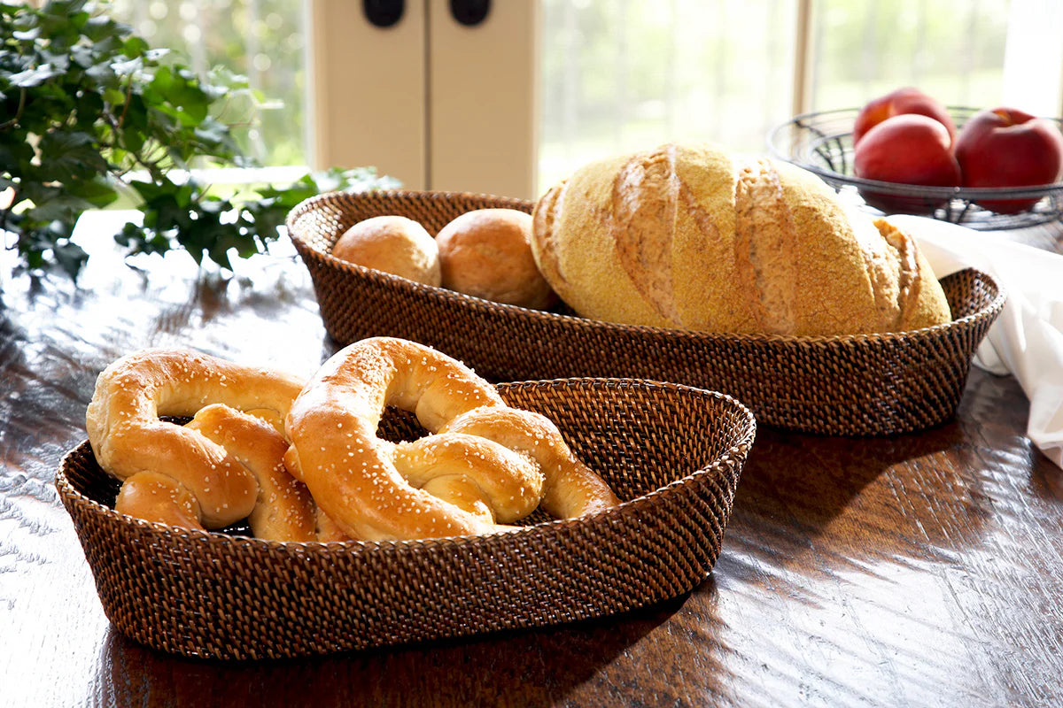 Calaisio Oval Bread Basket With Braided Edge, Large