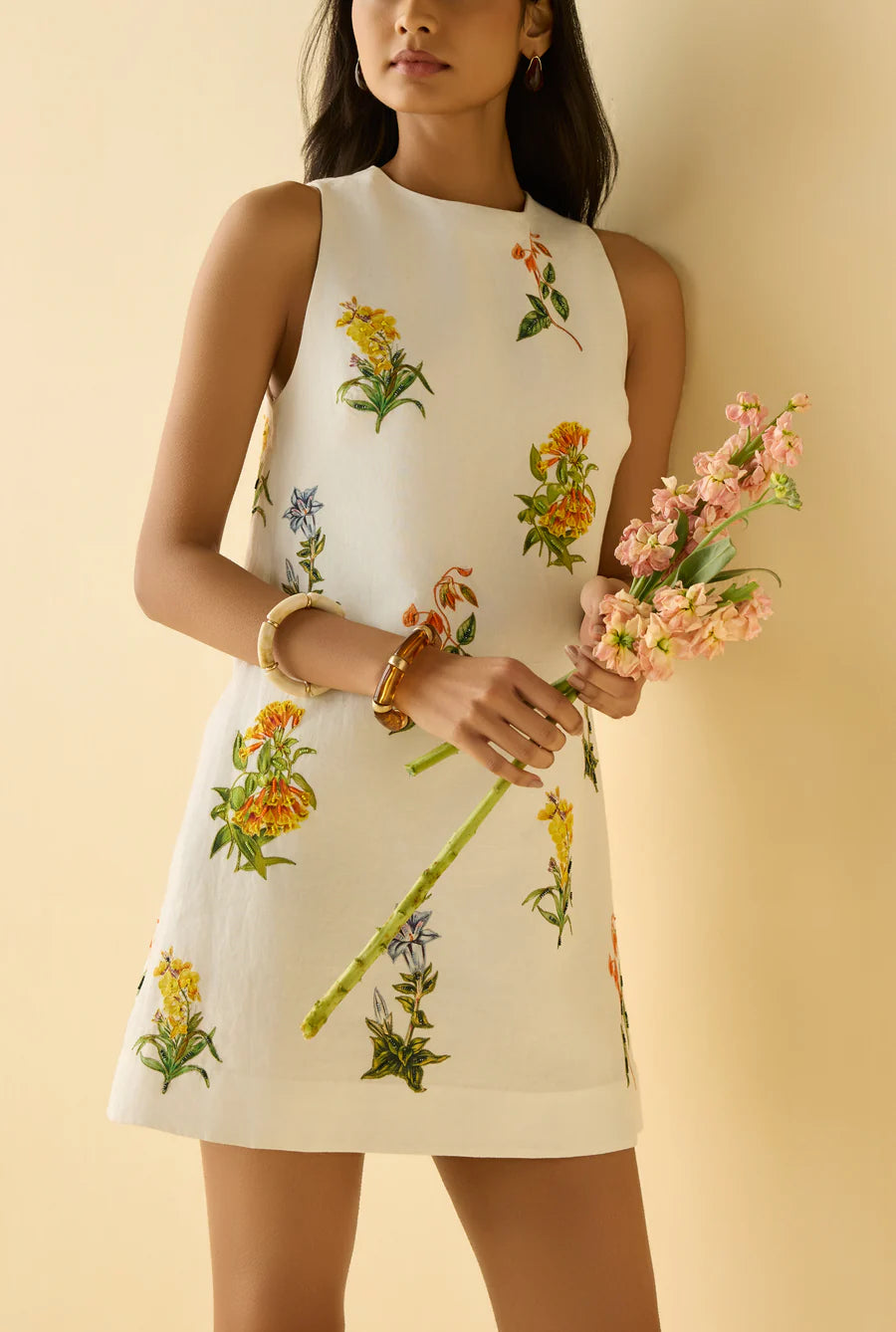 Hemant & Nandita Shift Mini Dress in White