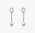 Brackish Blissful White Pearl Drop Earrings