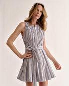Cartolina Hadley Romper in Cartolina Stripe - Pale Blue 
