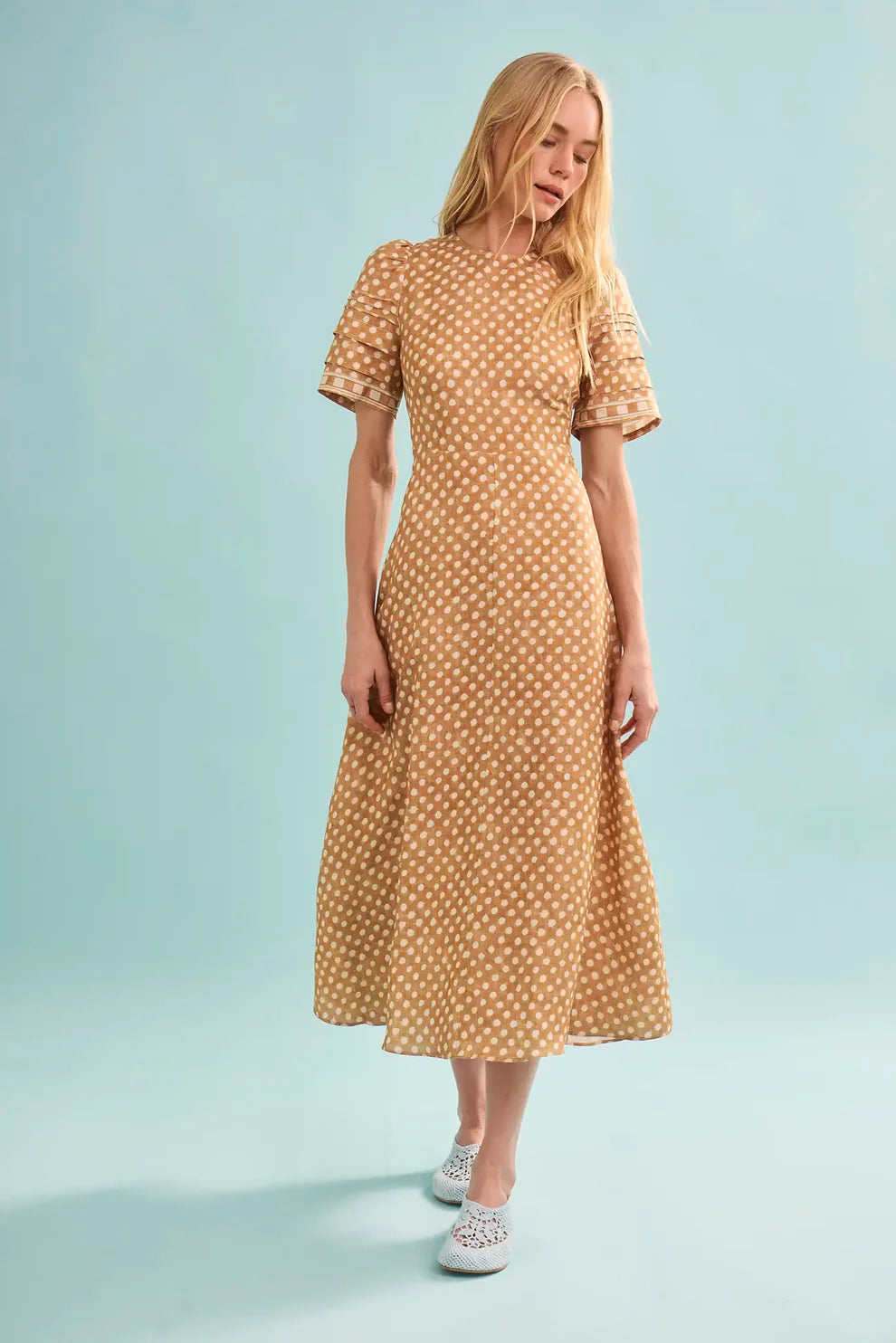 Hunter Bell Casey Dress in Coconut Sand Dot