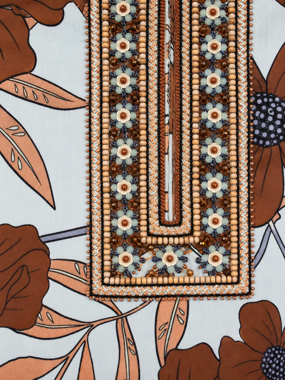 Bella Tu Lana Cap Sleeve Caftan in Poppy Cocoa