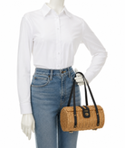 Frances Valentine Dottie Wicker Basket Bag in Navy