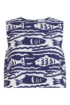 Livro Crop Top in Fish Print