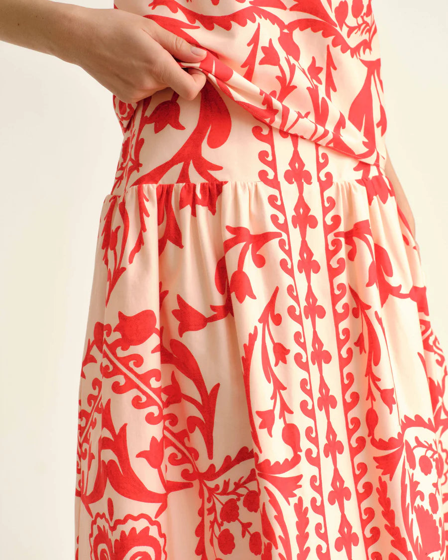 Cartolina Georgia Skirt in Faraway Print Poppy