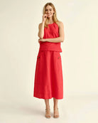 Cartolina Alice Button Skirt in Poppy